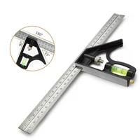 Angle Square Measuring Tools Set Precise Stainless Steel Aluminium Durable Adjustable Combination Spirit Level 12" 300mm 1