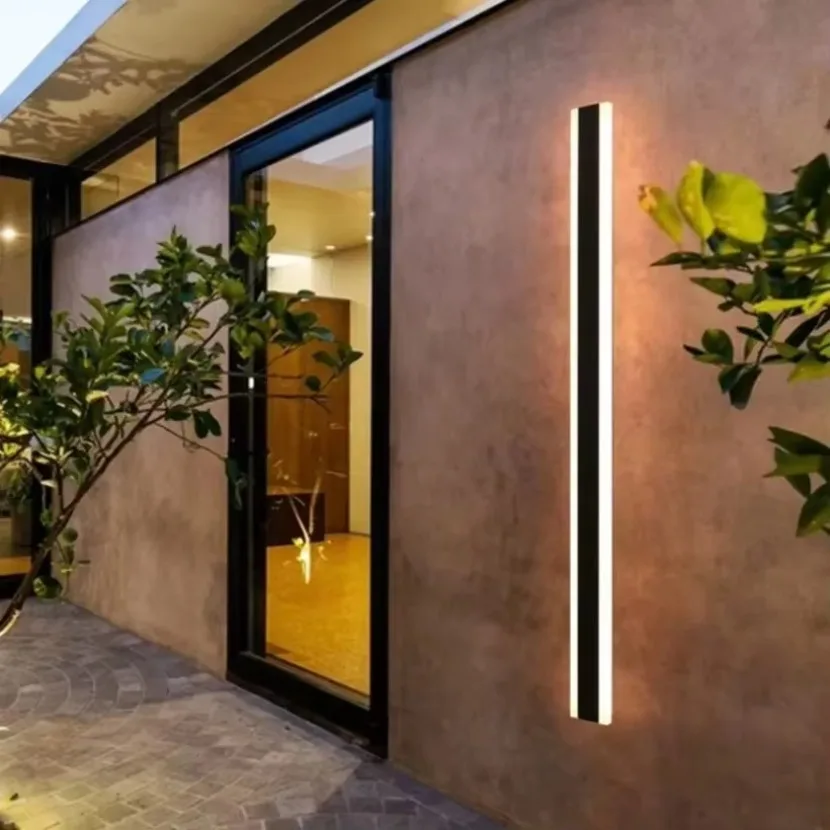 LED Long Strip Wall Lamp Garden Porch IP65 Outdoor Waterproof Wall Lights Bedroom Bedside Stair Living Room Decor Light