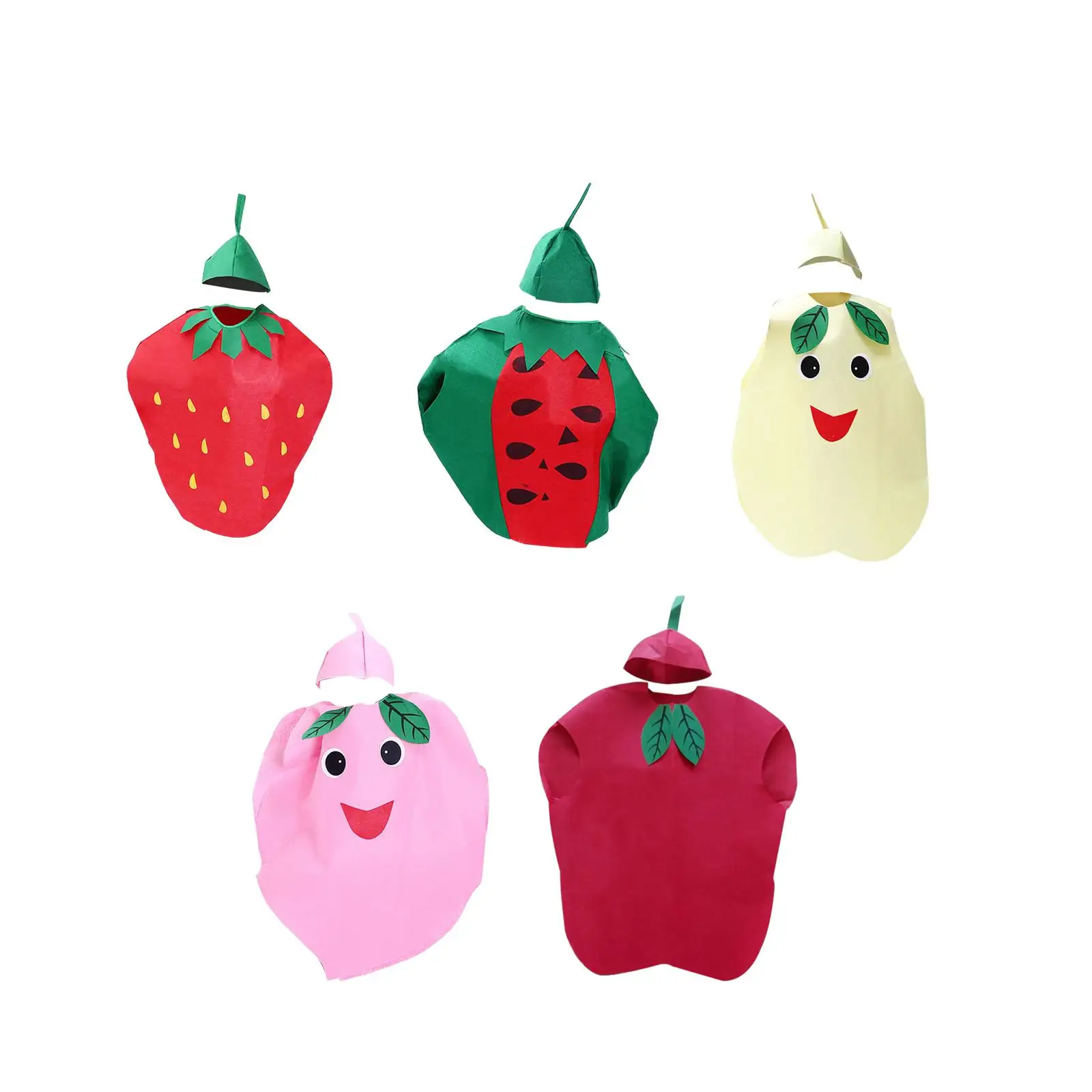 Adult Fruit Costume Novelty Slip on Food Cosplay Costumes with Hat for Masquerade Stage Performance Holiday Role Play Party
