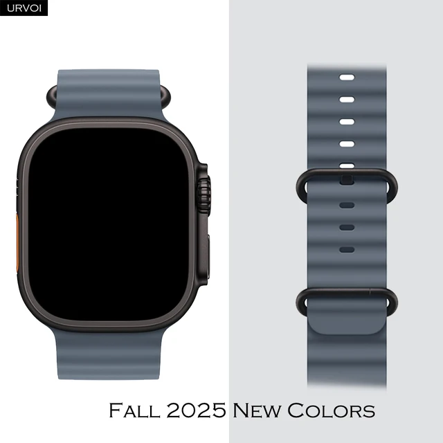 Bracelet URVOI pour Apple Watch Ultra 3 2 série 11 10 9 8 7 6 SE3 bracelet en silicone pour iWatch sport océan bande 44 45 46 49mm 1