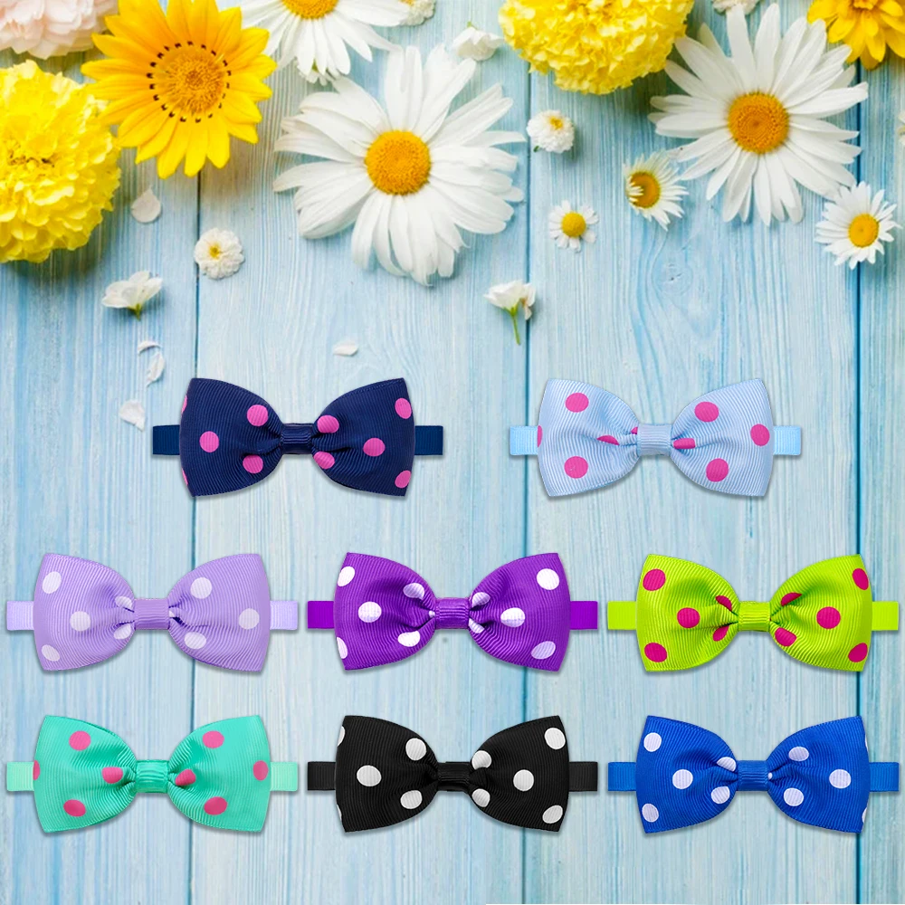 도트 스타일 개 Bowties 애완 동물 개 작은 개를위한 손질 나비 넥타이 칼라 개 손질 액세서리 애완 동물 용품