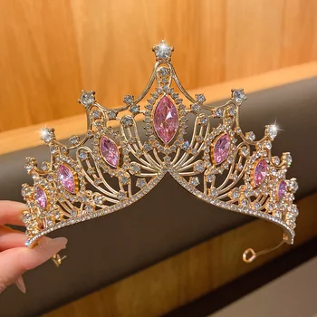1 grande corona di temperamento alla moda, fascia per capelli, accessorio per capelli a vento dolce, adatto per spettacoli e compleanni