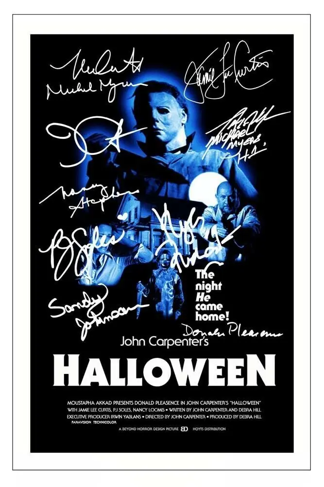 

HALLOWEEN CAST Signed Print Art Canvas Poster For Living Room Decoration Home Wall Picture