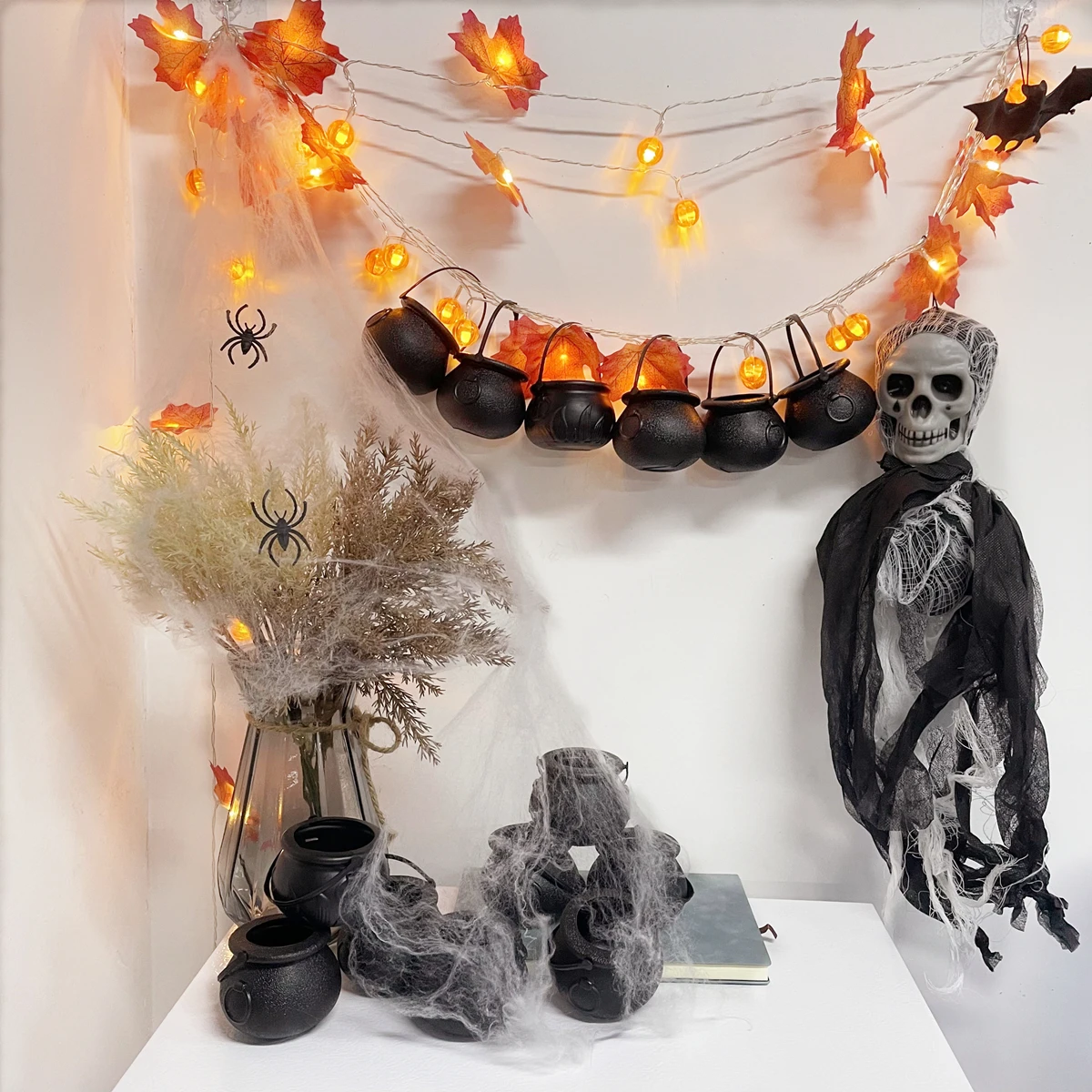 2/5/10 stücke Mini Halloween Süßigkeiten Eimer Topf Hexe Skelett Kessel  halter Glas Süßes oder Saures Home Party Dekor Requisiten Kinder Geschenke  - AliExpress