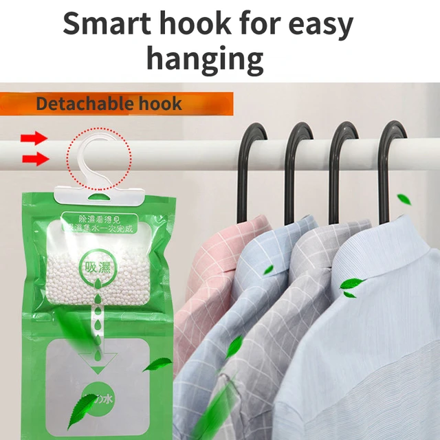 Hook -Szárítószer -Nedvesség Abszorpciós Penészszárító Táskával Függő Szekrény Párhuzamos Táska - Image 2