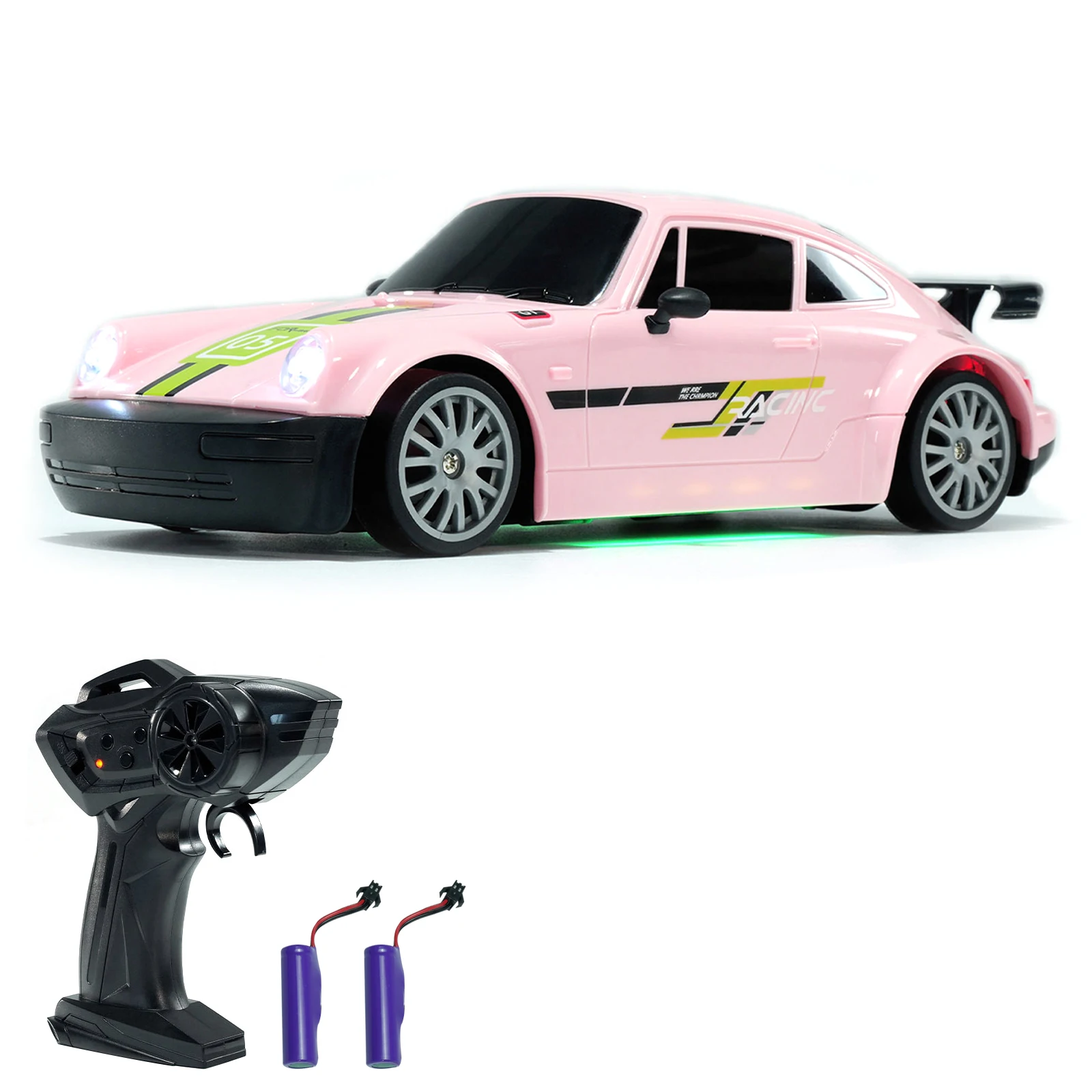 ZK50 Remote Control Drift Car, Electric Toy Car 2.4G Rechargeable Racing Vehicle with Lights Gifts for Kids Boys Girls, Pink