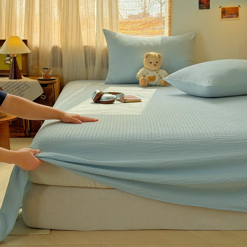 Queen Size Bed Flat Sheet - Soft Plain Solid Color Top Sheets Double Bed Linen without Pillowcase for Home Bedding Decoration