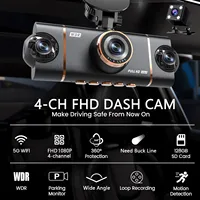 4 caméras Dash Cam voiture DVR WiFi HD 1080P enregistreur vidéo 4 canaux vue avant arrière Vision nocturne boîte noire DVR pour la sécurité du véhicule 2