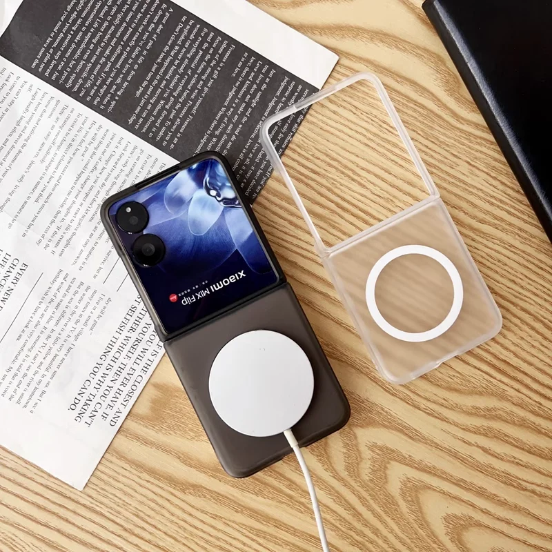 Magnetic Magsafe Clear Protective Flip Case