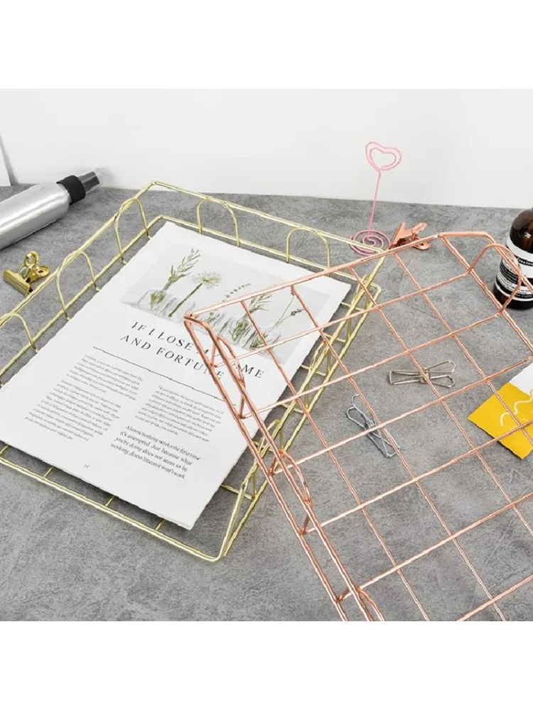 Metal Stackable Paper Tray Desk Organizer 1pcs