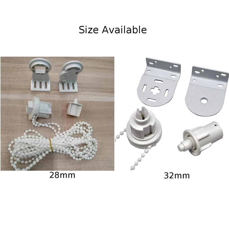 Kit Riparazione Tende A Rullo NICOLA 32 Mm | Staffe, Catena 3m E Accessori Per Ricambio Universale Tende Bianche