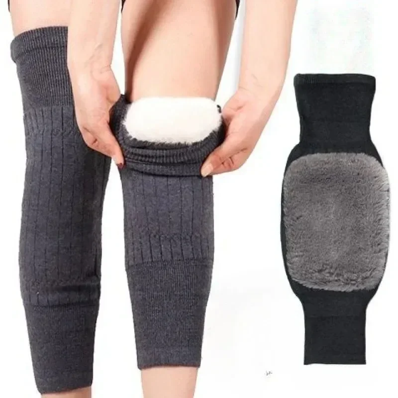 Rabbit Fur Knee Pads Winter Universal Cold Leg Arthritis Thermal Knee Protector