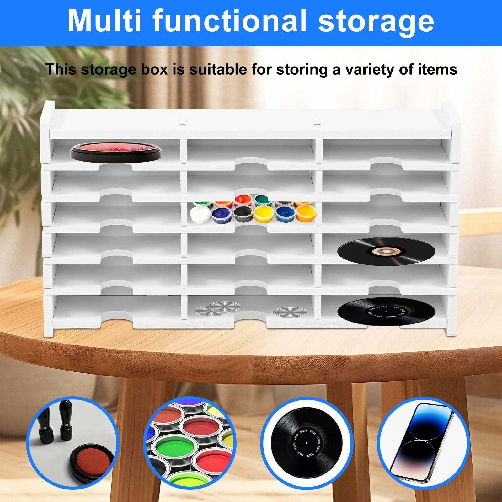 18 Slots Ink Pad Storage Holder Stamp Pad Storage Organizer, Ink Pad Storage Stamp Holder Storage Rack for Crafts Supplies