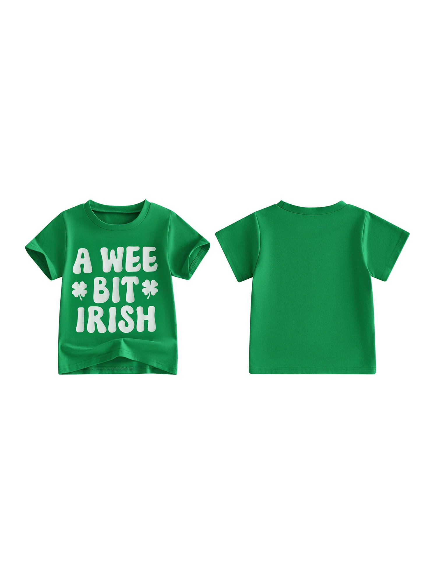 Irish Girl T-Shirts with Lucky Clover Print Short Sleeve Crew Neck Casual Summer Tops for Kids St Patrick s Day Outfit