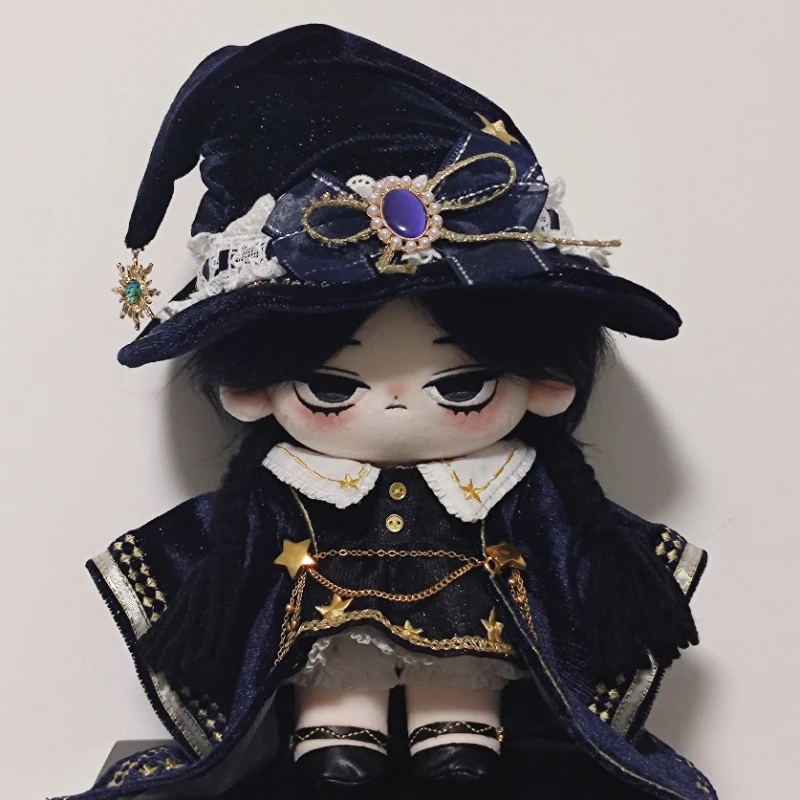 

Handmade Limited 20cm Gorgeous Star Doll Clothes Witch Dress Suit No Attribute Outer Robe Hat Shoes Plush Dolls Outfit No Doll