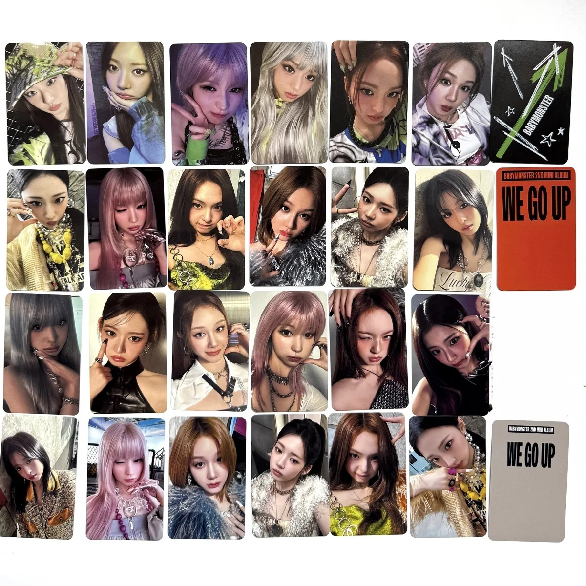6Pcs/Set KPOP BABYMONSTER WE GO UP HD Photocards Double Sides LOMO