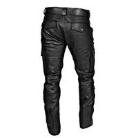 Men's Casual Leather Pants  Fashion Moto Biker Trousers Hip Hop Street Wear Y2K Clothing Male Motorcycle Pant With Cargo Pocket 2