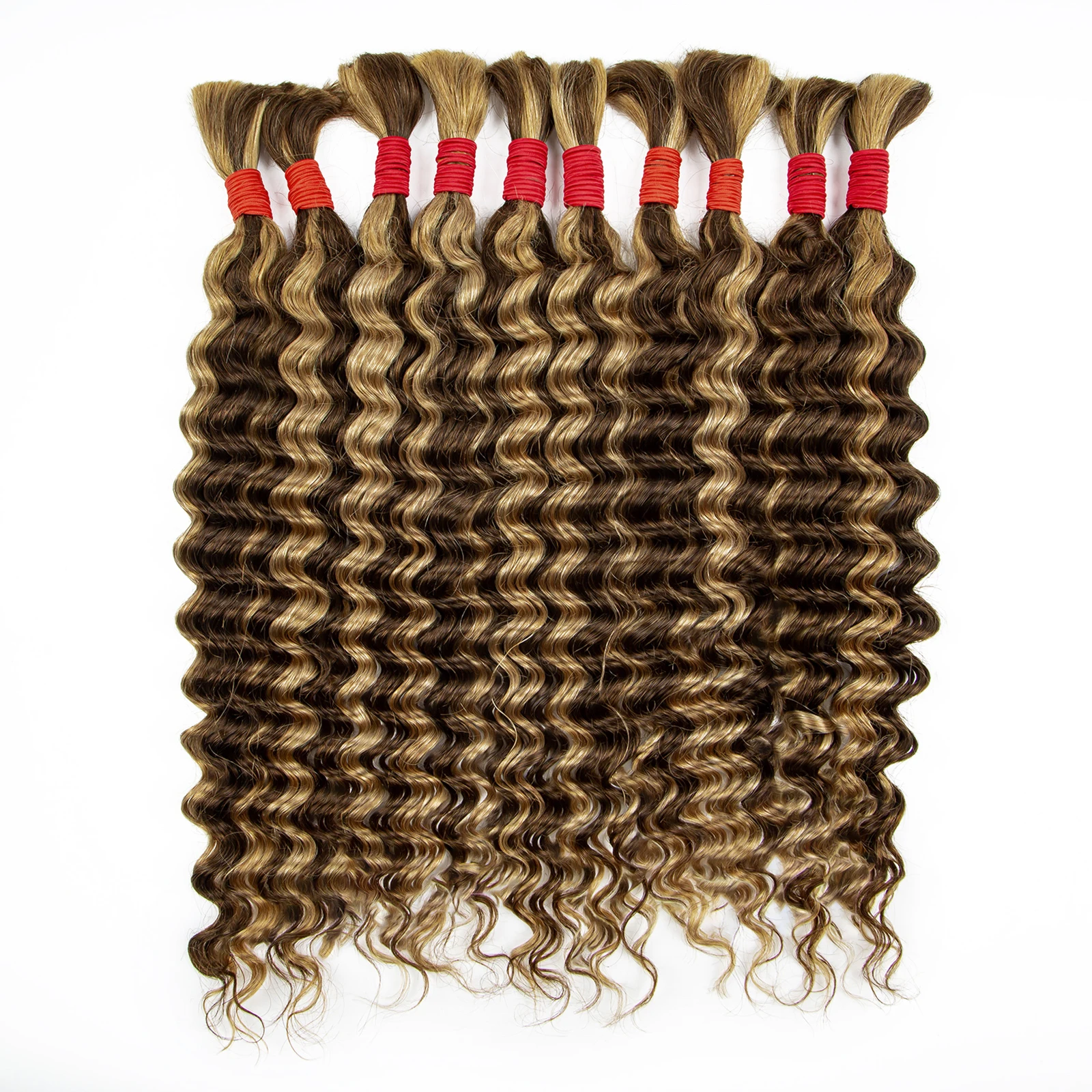 Amoon Colored Curly B​oho Braids Human Hair 27# Deep Water Wave 350# Bulk Hair No Weft Extension for Braiding