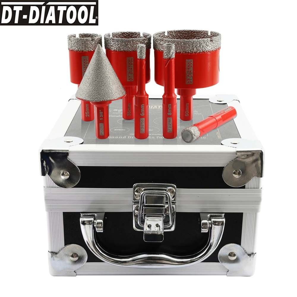 Diamond Drilling Bits Kit DT-DIATOOL Triangle Shank Hole Saw Core Crown Marble Granite Porcelain Tile Ceramic Tile Cutter