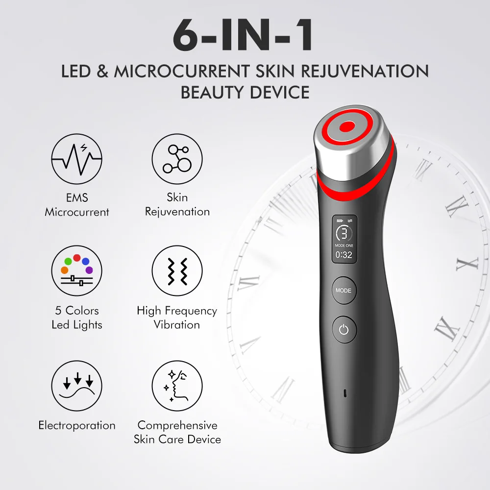 6 in 1 Age Booster Skin Care Facial Glow Booster Beauty Device Facial Skin Care Tools Anti Aging Microcurrent Lift Face Care 4