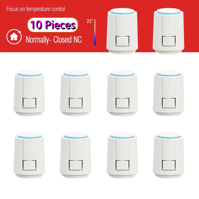 Actuador térmico NC 230V para sistema de calefacción por suelo radiante, colector eléctrico normalmente cerrado, 10 unidades
