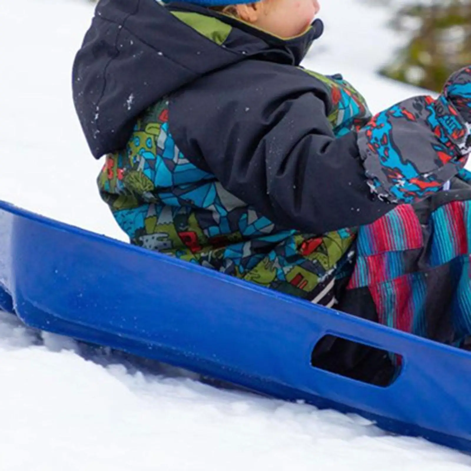 Winter Snow Sled Luge Grass Skiing Board Downhill Sprinter Sleds Toboggan with Pull Rope for Garden Yard Outdoor Accessories