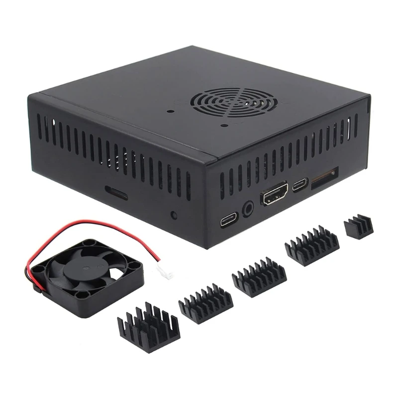 

N506 Metal Case- for Orange 5 5B Enclosure Box with Cooling Fan Alloy- Heatsink Pads Supports NVMe SSD 2280 P9JD