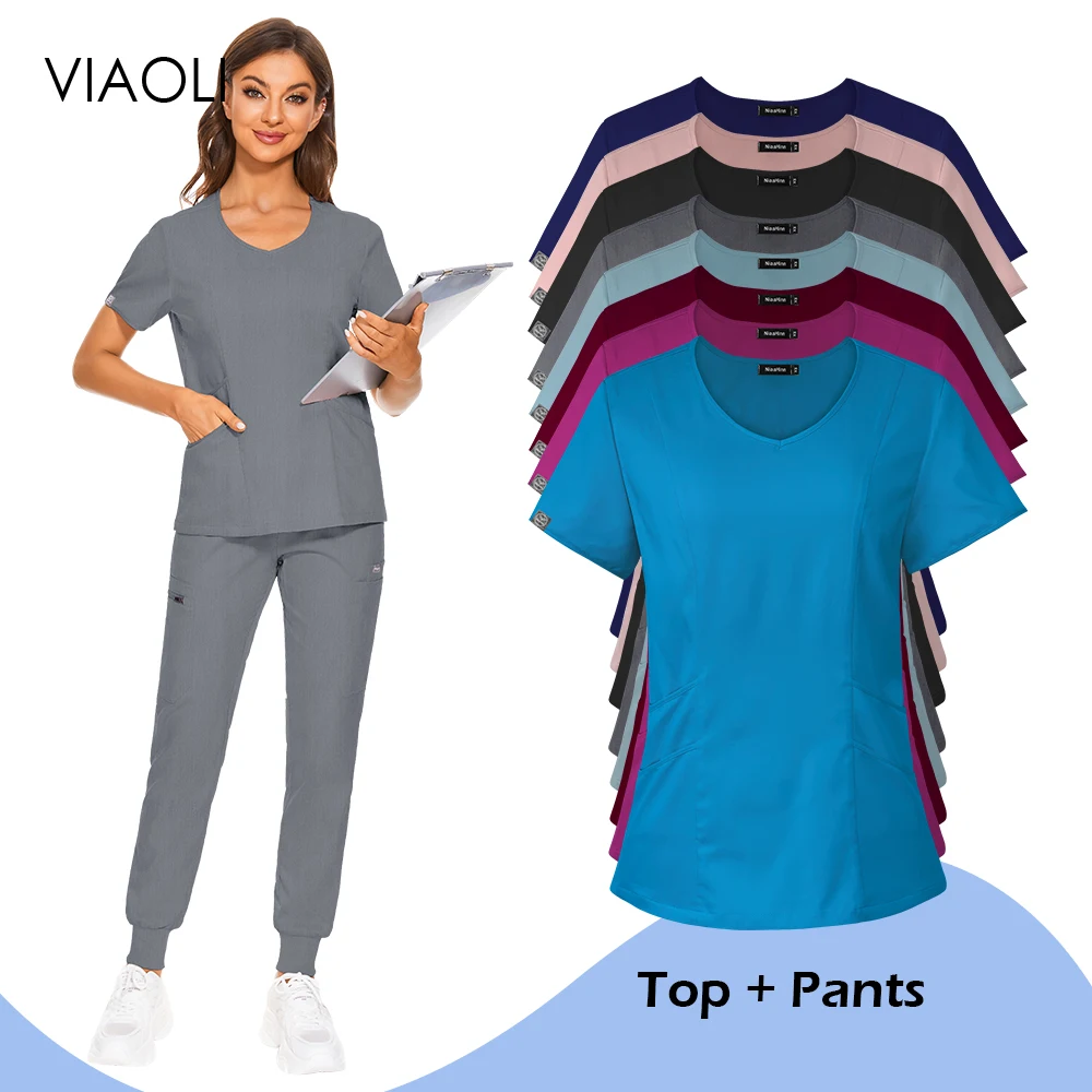 

Doctor Nurse Scrubs Uniform Nursing Hospital Uniform Woman Dental Clinic Short Sleeve Medical Scrub Hot Sales Spa Beauty Uniform
