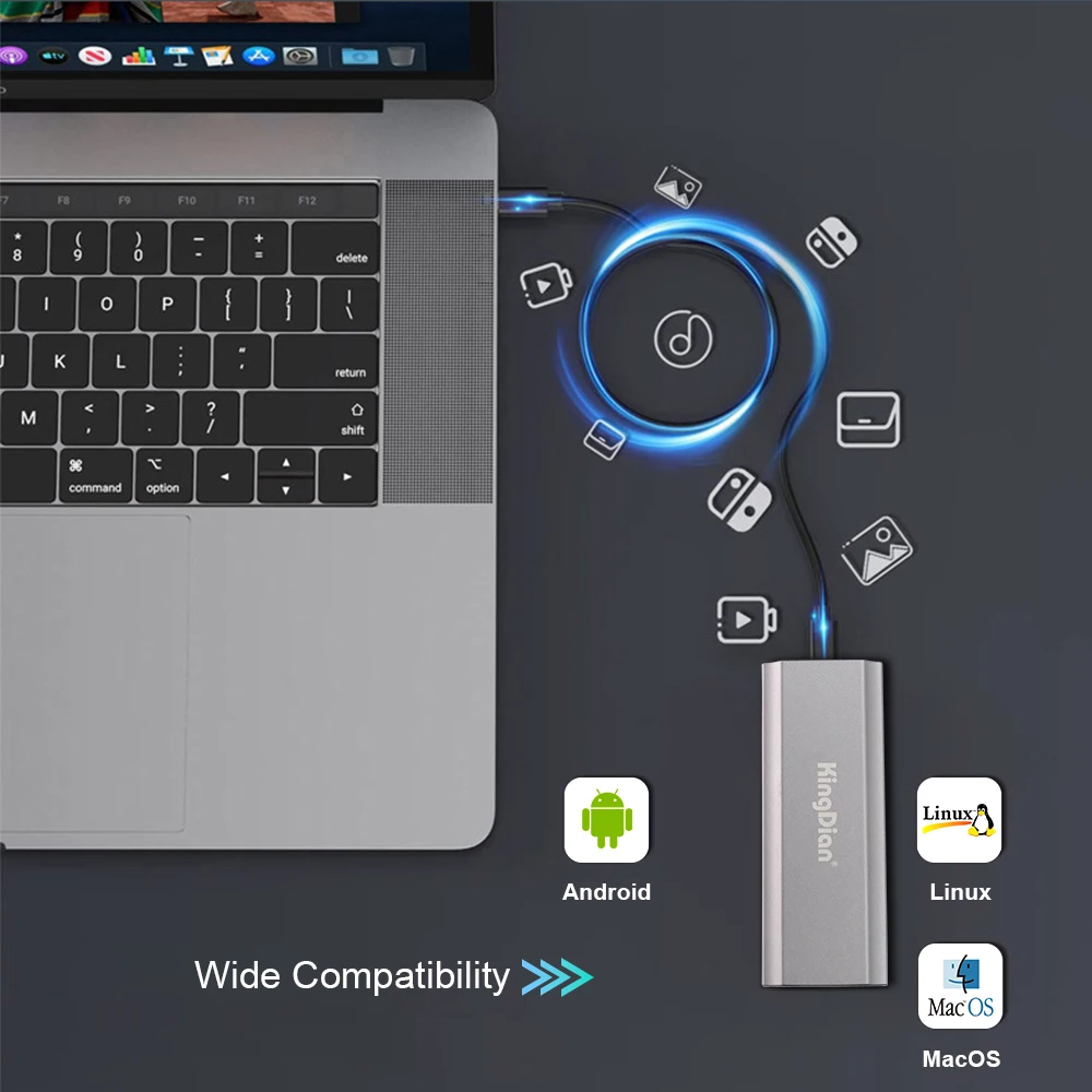 Kingdian-disco Rígido Externo de Alumínio M.2 Nvme Ssd Ssd Portátil 1tb 2tb b Mais m Key Uasp para 2230 2242 2260 2280 - Imagem 3