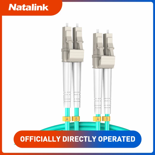 Natalink OM3 สายแพทช์ไฟเบอร์ออปติก LC ถึง LC Multi-Mode 10Gb Gigabit Duplex 50/125um สําหรับ SFP + LC Transceiver Fiber Converter 1