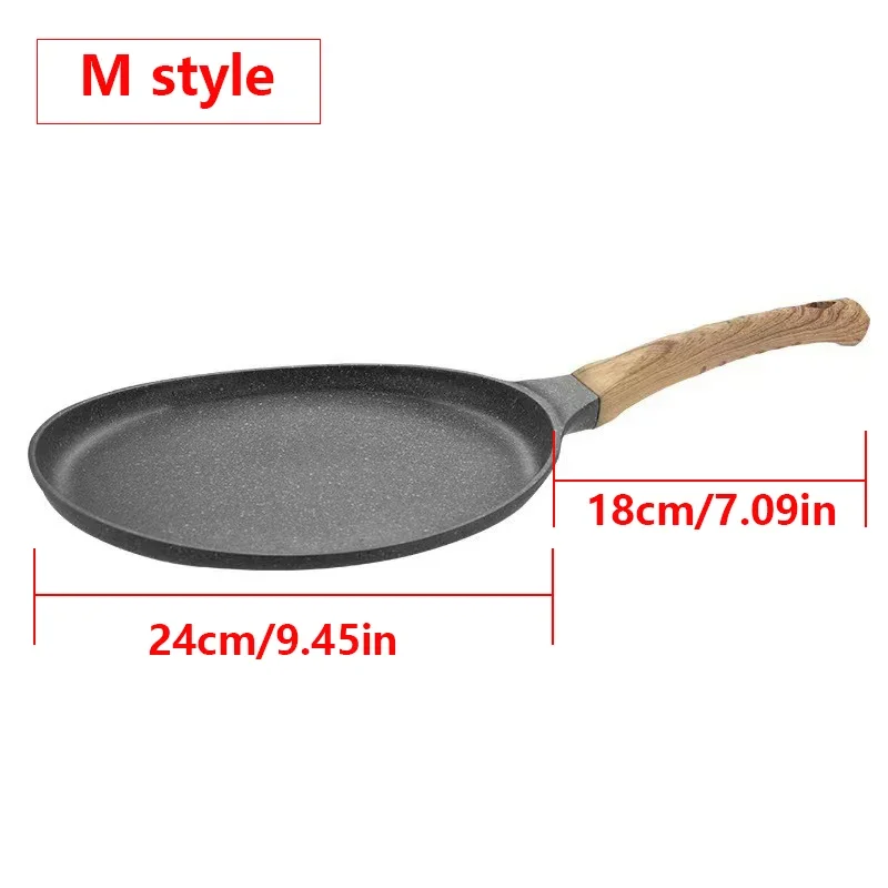 Crepe Pan Pancake Nonstick Frying Pans Wooden Handle Omelet Cooking Breakfast Pizza Steak Fried Cooker Crepe Kitchen Accessories