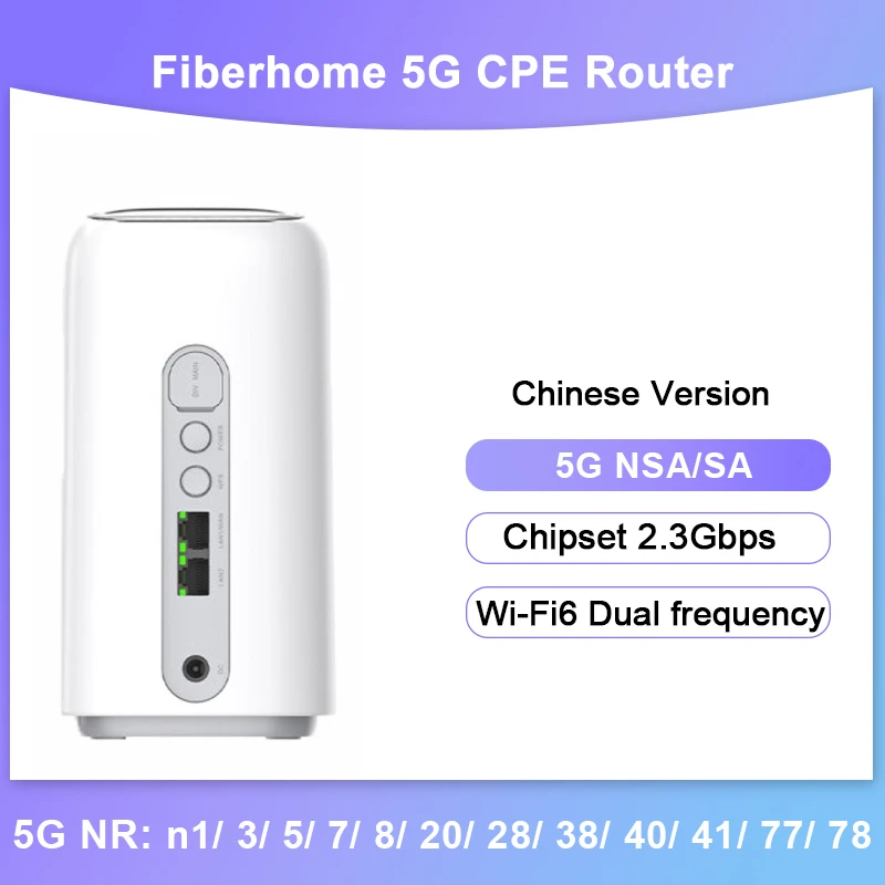 Mở Khóa Fiberhome 5G CPE Router Cat19 NSA + SA N41/N77/N78 Modem Không Dây 5G WiFi router Sim Khuếch Đại Gigabit Router Rj11 5g wifi router