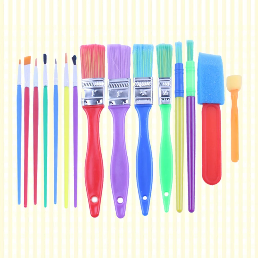 

15 в 1 Детские Инструменты для рисования и творчества, набор мини-губчатых кистей, забавные наборы, Раннее Обучение «сделай сам» (случайный цвет)