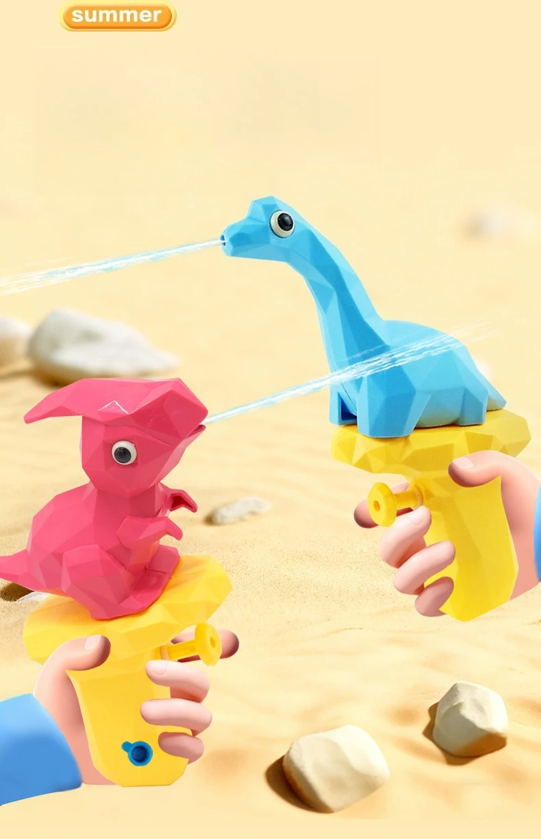 Set med 3 söta dinosaurie vattenpistoler för sommarlek_voghion.com