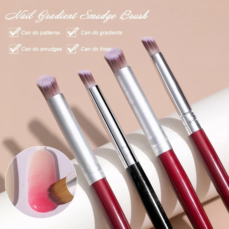 Useful Nail Art Gradient Poke Pen Oblique Round Manicure Uv Gel Color Transition Painting Pen Wooden Nail Tools Accesoires Set