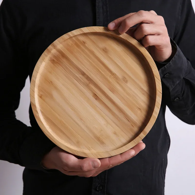 Bamboo wooden tray pizza tea tray Japanese rectangular household cake bread