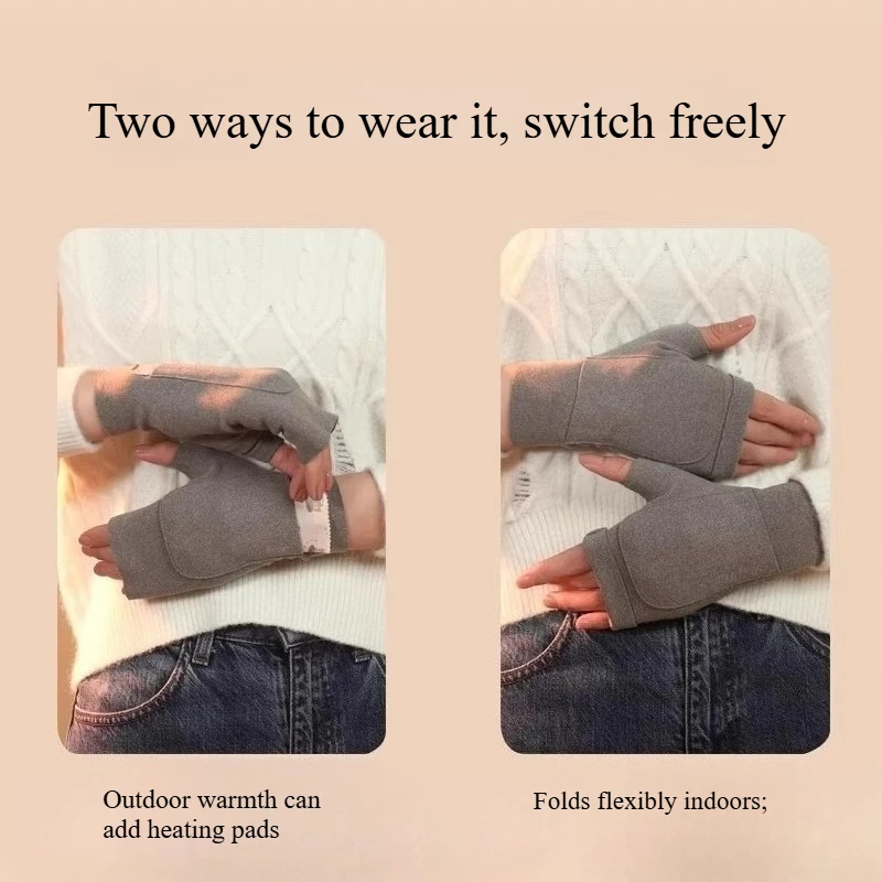 حار بيع! قفازات شتوية نصف اصبع مع صوف دافئ وجيوب، شاشة تعمل باللمس، للجنسين لكتابة ركوب الدراجات