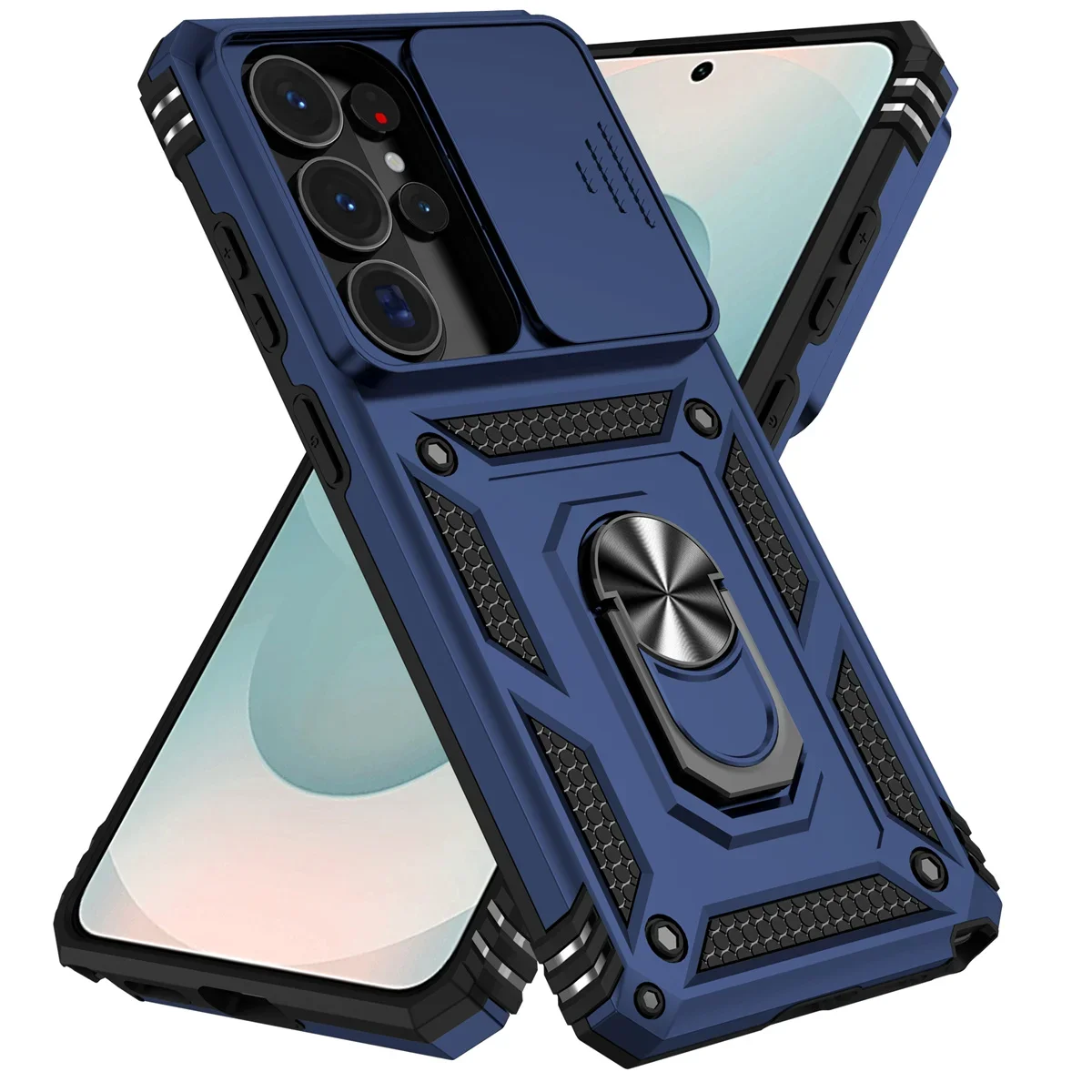 Slide Camera Armor Protective Case with Magnetic Ring Holder Phone Cover