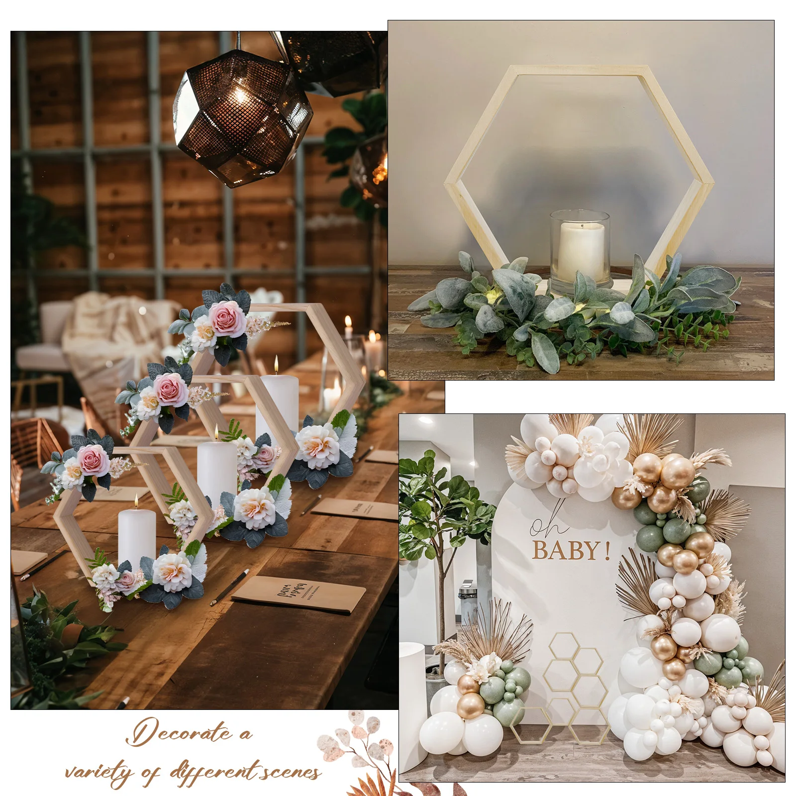 Honeycomb Wedding Dress Centerpiece Decoration – White Lace Ball Gown For Bridal Shower & Reception