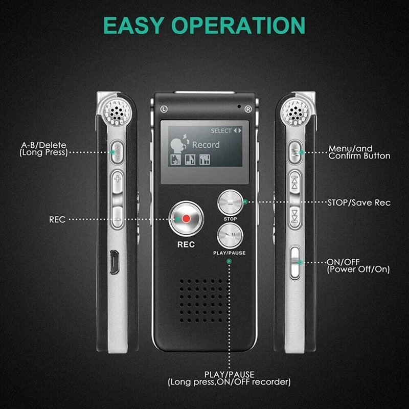 Ghost Hunting Recorder Paranormal Ghost Hunting Equipment Digital EVP Voice Activated Recorder USB 8GB