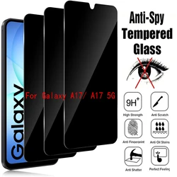 Premium 2 - Pack Anti - Spy Tempered Glass Privacy Screen Protector - Anti Peeping (For Galaxy A17)