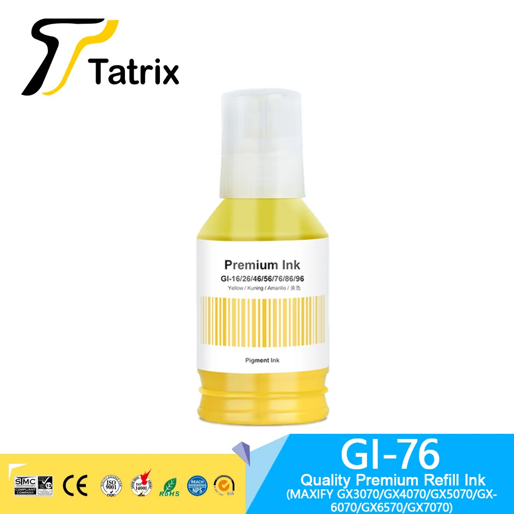 Tatrix GI 76 GI76 GI-76 Premium Compatible Refill Ink for Canon MAXIFY GX3070/GX4070/GX5070/GX6070/GX6570/GX7070 Printer
