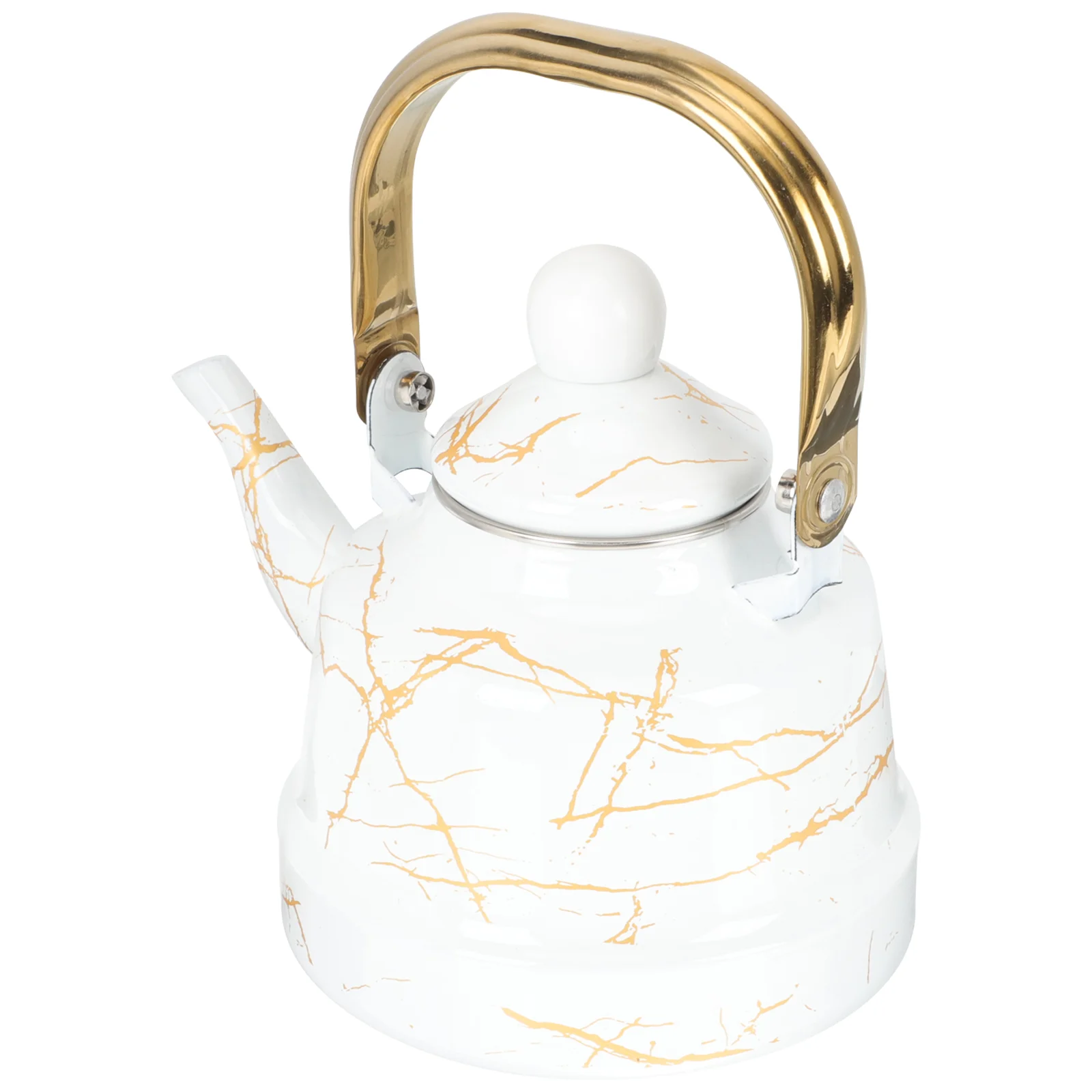 

Enamel Teakettle Marbling Pattern Water Boiling Kettle Pot Gas Stove Enamel Teapot for Home Office