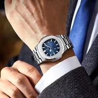 POEDAGAR Luxury Square Men Wristwatch Waterproof Stainless Steel Luminous Date Male Clock Sports Business Quartz Watches For Men