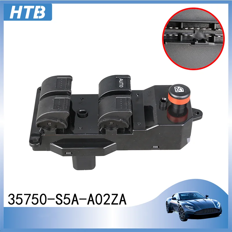 

Новый черный электрический выключатель окон 35750-S5A-A02ZA для Honda CR-V 2,0 02-2006 Civic DX GX HX 01-2005 35760S9AG042A автозапчасти