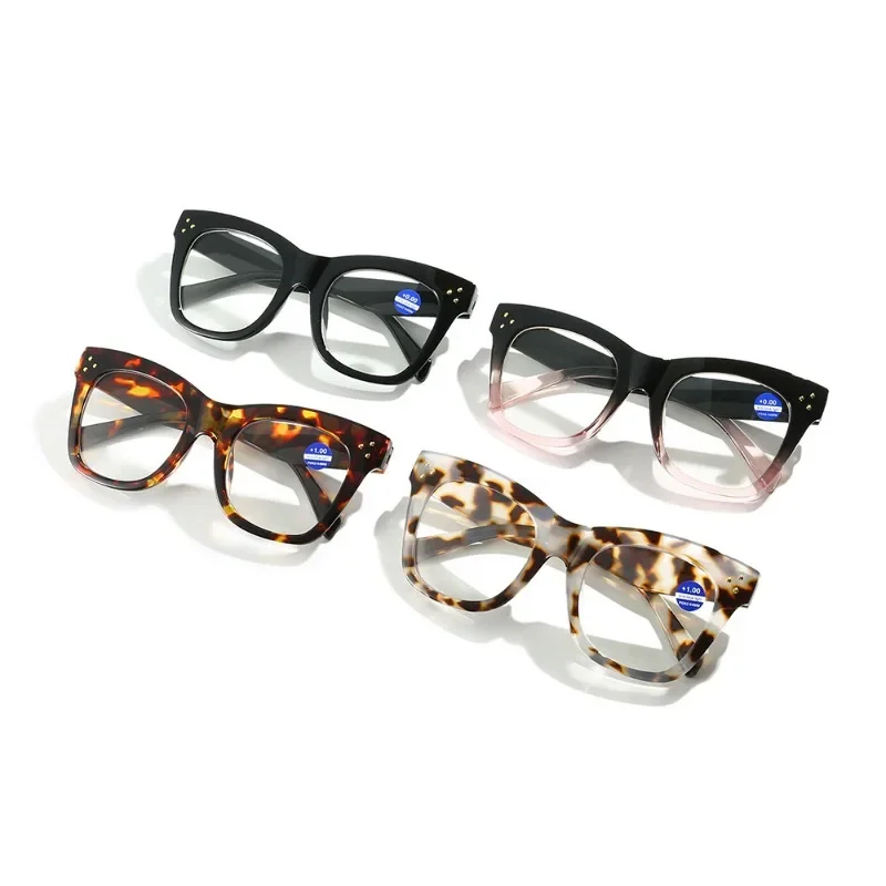 Vintage Oversize Frame Women Reading Glasses High Quality Far-sighted Eyeglasses Retro Antiblue Light Presbyopia Diopter Eyewear 6