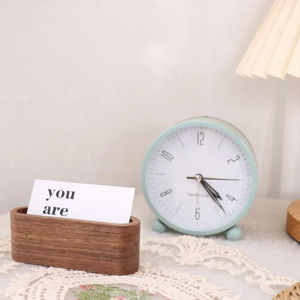 나무 명함 홀더 노트 거치대 디스플레이 장치 카드 스탠드 거치대, 사무용품 문구 액세서리 정리함, 1PC