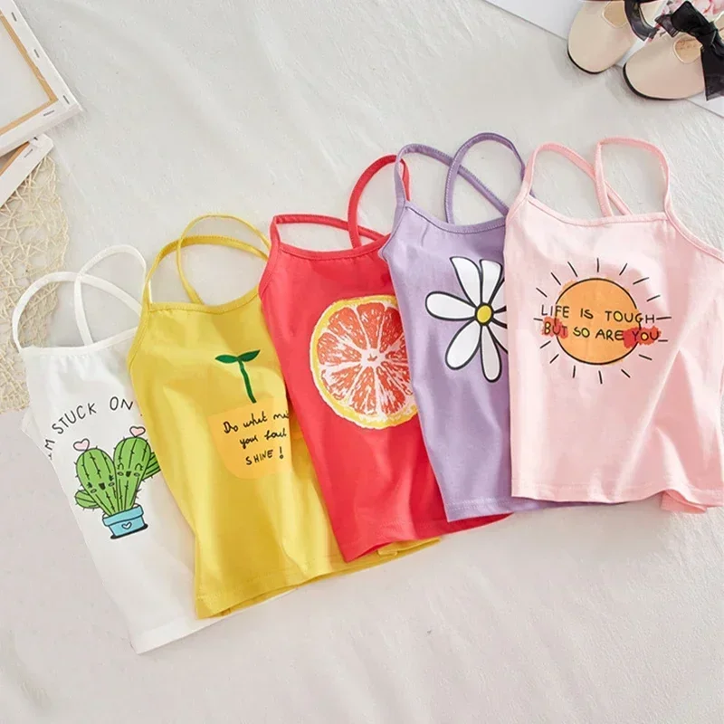 Girls Tops Camisoles Toddler Baby Shirts Cartoon Undershirt Sleeveless T-shirt Children's Underwear for kids underwear,kids tops