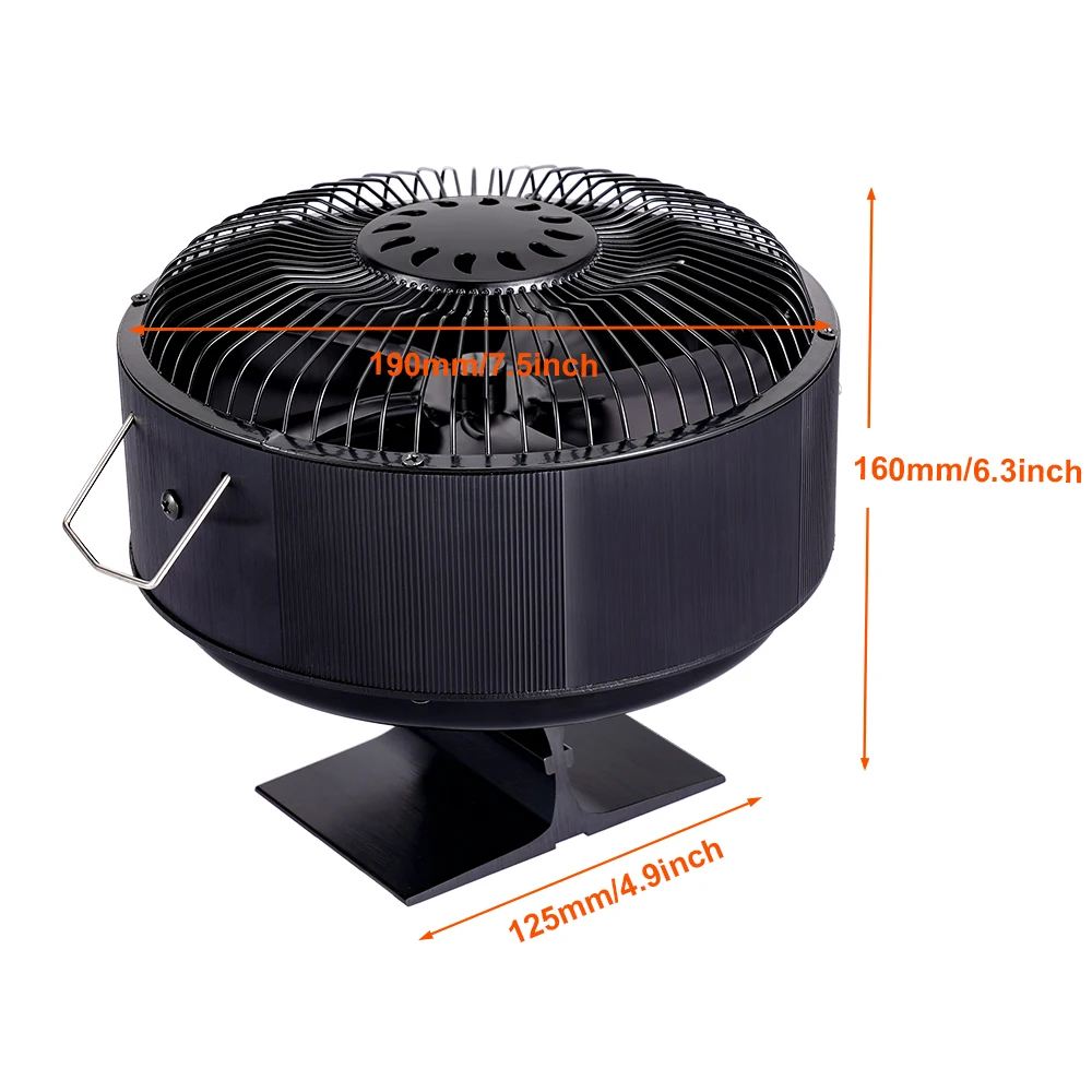Kitvance Ventilador de estufa de leña alimentado por calor, ventilador de  chimenea de 5 cuchillas, ventilador de estufa de calor con aluminio de  grado