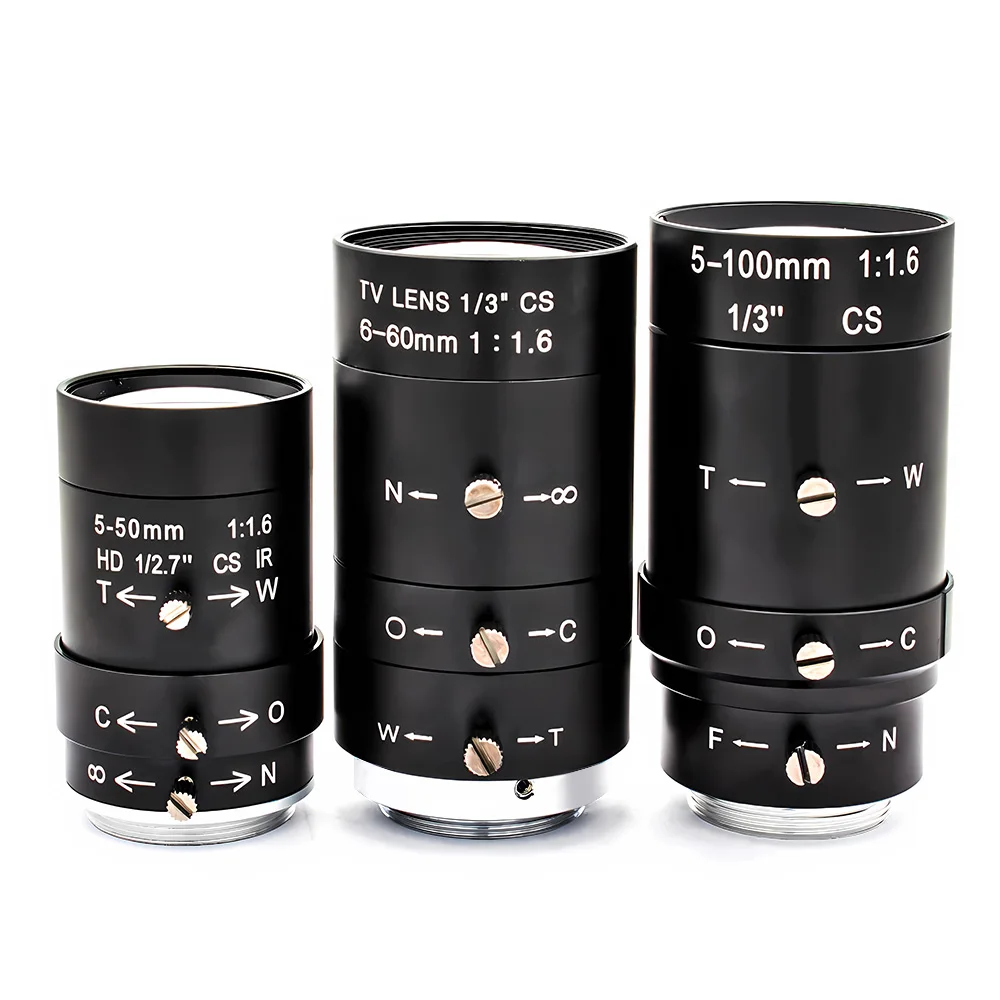 3Megapixel CS Mount 5-50mm/6-60mm/5-100mm Manual Zoom Focus HD Industrial Varifo